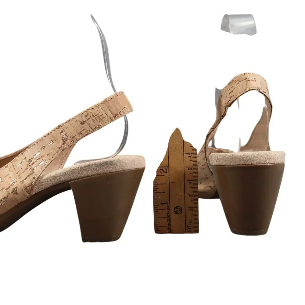 Munro Shoes Womens 5.5 Sandals Slingback Heel Open Toe Comfort Fashion Rochelle